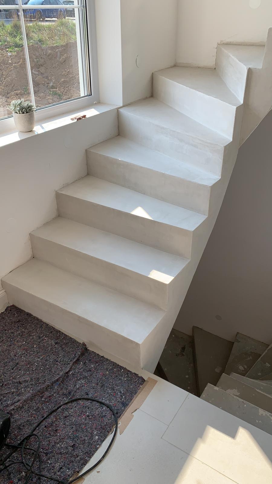 Beton Cire Unique - Baustellenbilder Treppenbeschichtung - DIY - Sichbetontreppe - Betonlook